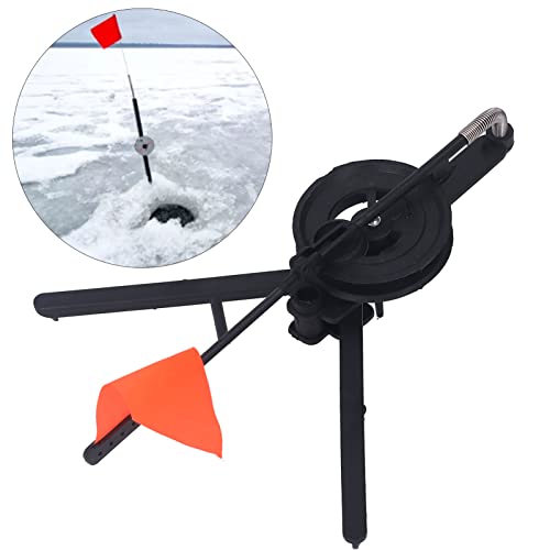 Winter Ice Fishing Flag Marker, Triangular Structure Fixed Tip Up Ice Fishing Flag Pole Indicator