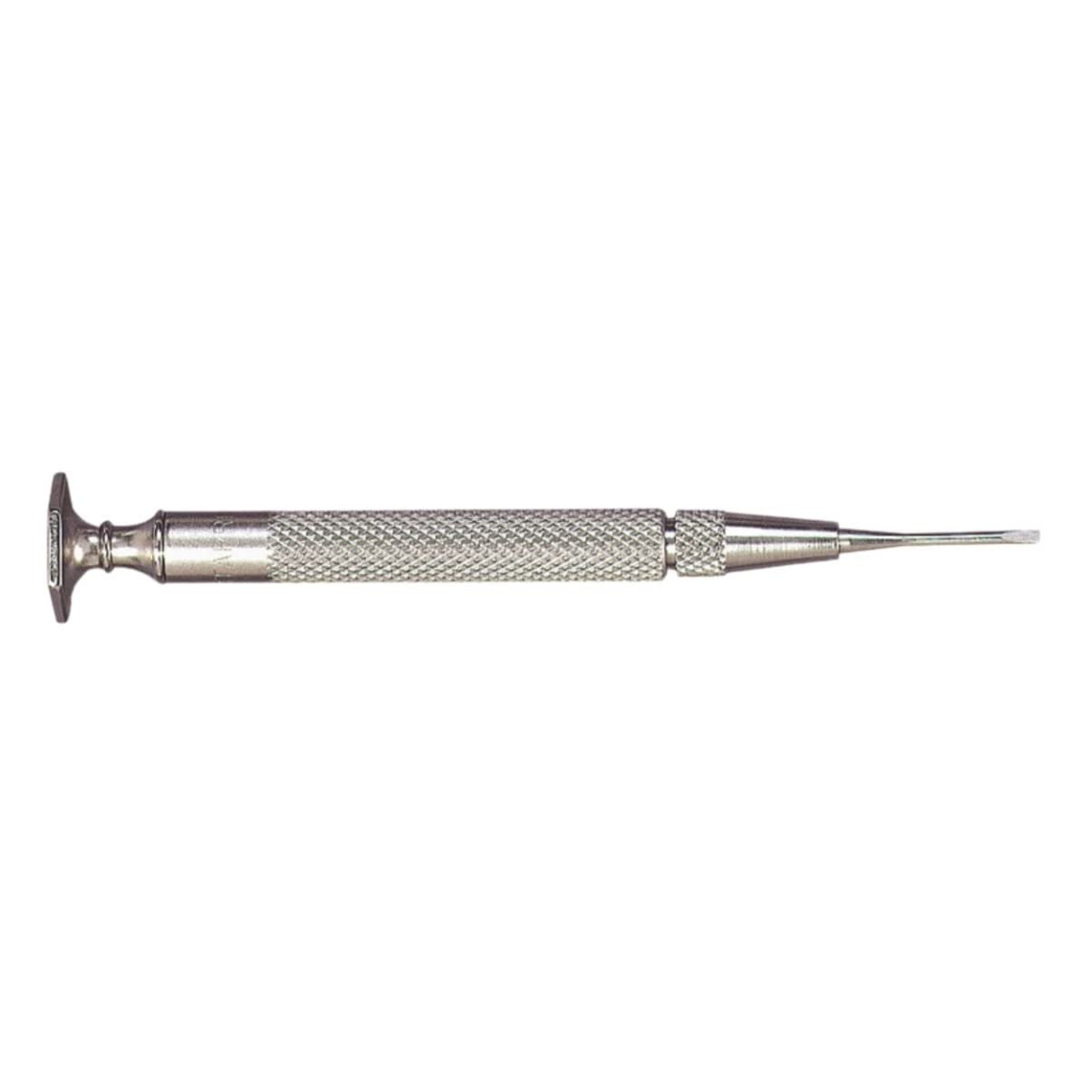 Starrett Jewelers Screwdriver with Knurled Grip and Nickel-plated Steel Bodies - Ideal for Fine, Delicate Work, and Relatively Small Work - 0.055-Inch Blade Width - 555B