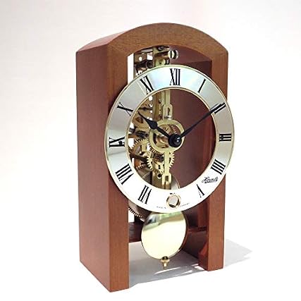 Hermle Table Clock, Wood, Cherry Brown, 18 Hermle Table Clock, Wood, Cherry Brown, 18 cm x 9 cm x 11 cm review image
