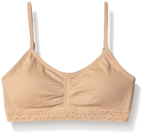 Maidenform Girls Seamless Ruched Crop With Lace Band, Nude