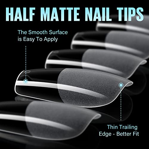Tomicca Coffin Nail Tips - 360 Pcs Full Cover False Nails For Extension Nail, Acrylic Pre-Shaped Nails In 15 Sizes - For Professional Nail Art And Diy At Home #TOP1