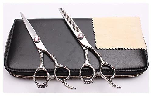 Ciseaux de coiffure violet prune avec ciseaux amincissants pour salon - 2