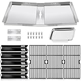 Grill Replacement Parts for Dyna Glo DGF510SBP DGF510SSP, Adjustable 24''-30'' Grease Tray Drip Pan, Grates, Heat Shield for Backyard Grill BY13-101-001-13 GBC1460W, BHG Grill Parts BH13-101-099-01.