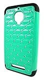 Thousand Eight(TM)For Alcatel One Touch Fierce 7024T/7024W Diamond Studded Silicone Rubber Skin Hard Case + [FREE LCD Screen Protector Shield(Ultra Clear)+Touch Screen Stylus] (teal green/black)