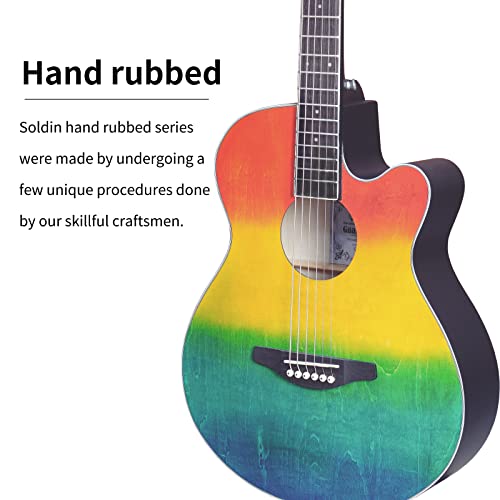 Soldin Kit de guitare acoustique pour débutant de 101,6 cm avec sac de transport, support de guitare, accordeur, sangle… - Les Beatles, Paul McCartney, John Lennon, RIngo Starr, George Harrison Soldin Kit de guitare acoustique pour débutant de 101,6 cm avec sac de transport, support de guitare, accordeur, sangle… – Image 4