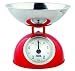 Produktbild ADE Mechanische Küchenwaage KM 861 Luisa. Analoge Waage im Retro-Look mit Schüssel aus Edelstahl für Küche und Haushalt. Präzise wiegen bis 5 kg. Farbe: rot