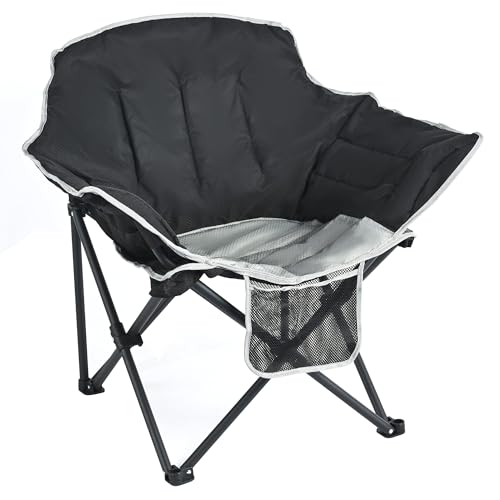 SUNNYFEEL Oversized Camping Chair Heavy Duty Folding Moon Chair Large Sofa Chair for Adults 500 LBS Portable Camp Lawn Chair with Storage Bag for Beach, Trip, Lawn, Outdoor Camp for Adults & Carry Bag