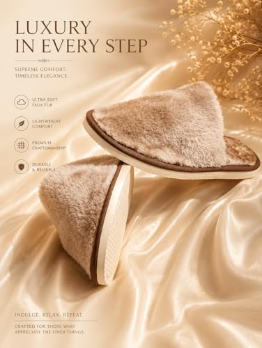 Image of Galaxy Fashion Point Ultra Soft Fur Slippers for Men & Women | Fluffy Plush Indoor House Slippers | Cozy Lightweight Anti-Slip Winter Home Footwear | Comfortable Furry Bedroom Slides (Pack of 1)
