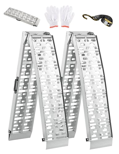 Rampas plegables aluminio 89.8x12 pulgadas 1500 lbs 2 pcs miniatura 1