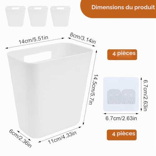 Gangyumaoyi 4 Pcs Boite Rangement Cuisine Organisateur, Rangement sous Evier Cuisines, Organisateur Cuisine Placard Autocollantes, Kitchen Organizer pour Portes de placards Salle de Bain – vue 2