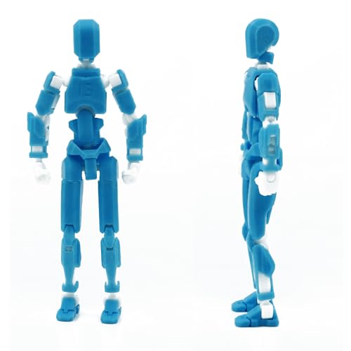 Image of Dummy 13 Action Figure Robot | Fully Articulated 3D Printed Robot Toy | 5.4-inch Collectible Figurine | Matte Finish| Unassembeled (SkyBlue-White)