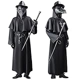 Das kostüm fit für Halloween - Mit einem schwarzen Gewebemantel und Vinyl-Accessoires erzeugt dieses Ensemble einen schrecklichen Kostümeffekt.