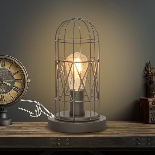Small Industrial Table Lamp with Touch Control