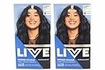 Permanent hair dye Schwarzkopf Live Ultra Brights, 90 Cosmic Blue, Vibrant colour & brilliant shine, Up to 100% grey coverage 142.5 ml x 2 (Pack of 2)