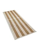 [ニッセン] キッチンマット ナチュラルカラーストライプ ベージュ×ブラウン 約45×240cm