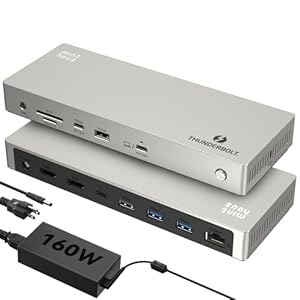 Minthouz Base Thunderbolt 4 – Hub 12 en 1 con carga de 96 W, HDMI 4K individual 8K/triple 4K, conectividad Thunderbolt de 40 Gbps para laptop, Mac y Windows