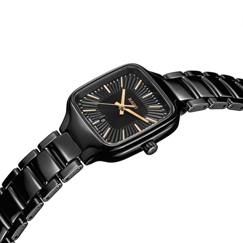 Rado True Square Black Ladies Dial with Rose Gold Indexes, Date Display and Swiss Automatic Movement2