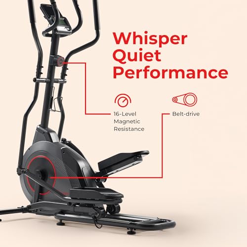 Image of Sunny Health & Fitness Smart Upright Elliptical Machine with Pulse Sensor