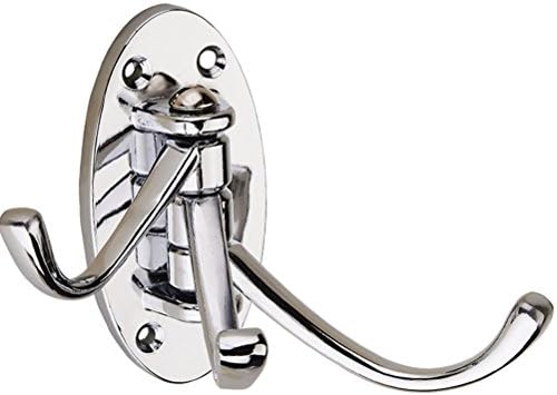 OUNONA Swivel Coat Hook Folding Solid Metal Heavy Duty Swing Arm Triple Hook Wall Mounted Hanger for Bathroom Kitchen Bedroom - Style B(Silver)