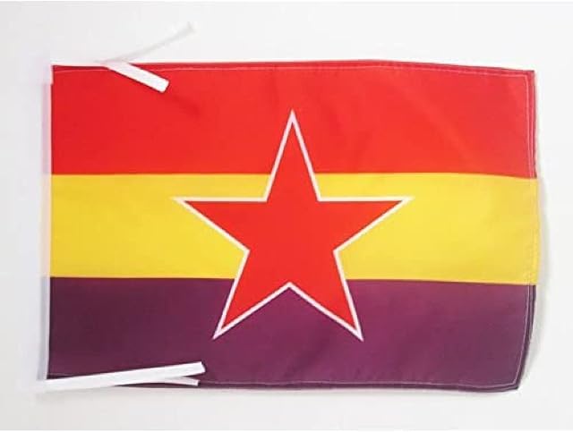 AZ FLAG Popular Republic of Spain Flag 18'' x 12'' cords - Republican Spanish SMALL flags 30 x 45cm - Banner 18x12 in