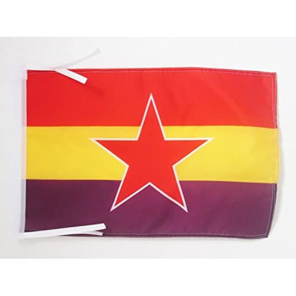 AZ FLAG - Popular Republic of Spain Flag - 18'' x 12'' - 100% Polyester Republican Spanish Small Banner with Two Cords - Fade Resistant - Vivid Colors - 18x12 in - 45x30 Cm โ image 1