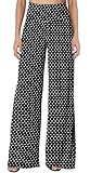 JZC Women's Casual Palazzo Pants Wide Leg Palazzo Lounge Pants High Waist Flowy Trousers Wavelet Points Small