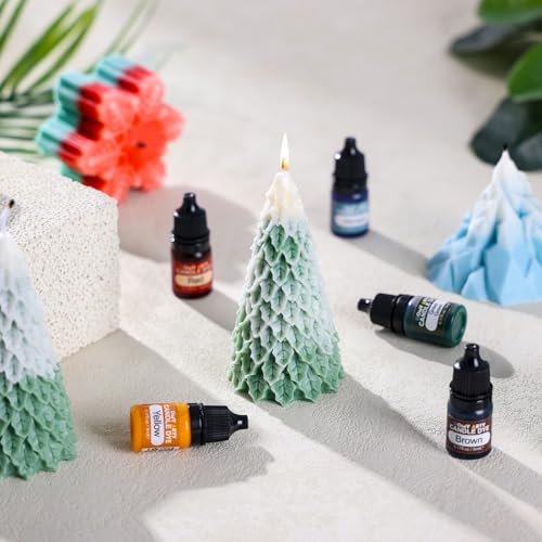 HOMY ARTY Candle Dye - 14 Colors Candle Wax Dye, Highly Concentrated Candle Color Dye, Oil-Based Liquid Candle Dye for Soy Wax, Candle Making - 0.17 FL OZ