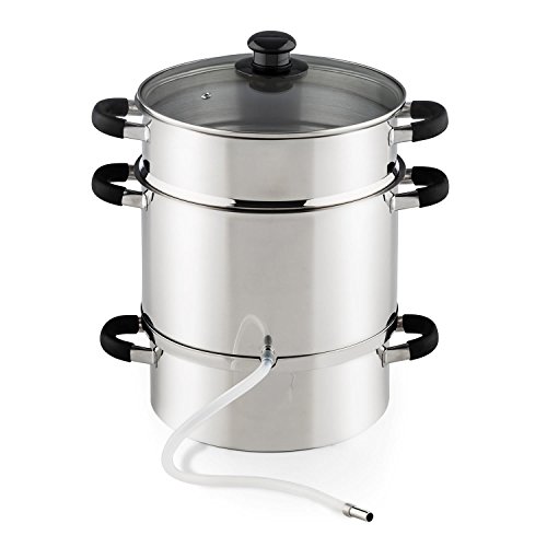 KLARSTEIN Applebee – Elektrischer Dampfentsafter, Edelstahl Fruchtentsafter, 1500 W Starkes Heizelement, integriertes 1500 W, 8 L Volumen, Ø 25 cm, Cool-Touch-Griffe, inkl. Zubehör, Silber - 2