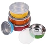Baluue 5 Stück Edelstahl Lebensmittelbehälter mit Deckel Farbige Aufbewahrungsschüsseln Formstabil und Transportfähig Vielseitig für Küche und Meal Prep