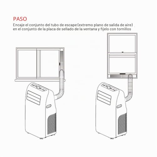 Miniatura 3 de Supyini Kit De Ventana Aire Acondicionado Portátil, Sello Ventana Ajustable Para Manguera De Escape 15 Cm 5.9 Pulgadas, Longitud Ajustable 55-110 Cm, Compatible Con Ventanas Verticales Y Horizontales
