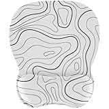 EooCoo Alfombrilla Ratón Ergonómico con Reposamuñecas, Gaming Mousepad, Tejido de Licra, Duradero Mouse Pad, Base no Deslizante, Alfombrilla de Ratón para Oficina, Mapa Topográfico Minimalista Blanco