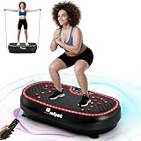Vibrationsplatte, EvoSpark Vibrationsplatte Testsieger 2026 mit 6+1 Trainingsmodi, 9 coolen LED-Lichtern Vibration Plate für Zuhause, Power PLlate mit 200W Bürstenlose Motoren,199 Geschwindigkeiten