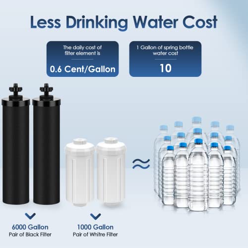 Water Filter Replacement For Berkey,Black Activated Carbon Bb9-2 Filters，Compatible With Berkey Big, Light, Imperial, Travel, Crown, Royal Series Gravity-Fed Water Filter System(Pack Of 2) #TOP4