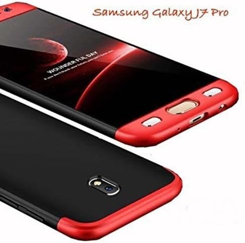 Infinite Galleria GKK 360 Degree Protection Shockproof Hard Bumper Back Cover for Samsung Galaxy J7 Pro (Black and Red)