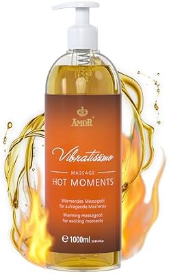 “Hot Moments” de Vibratissimo: aceite de masaje cálido y relajante, aceite erótico afrodisíaco, 1000 ml