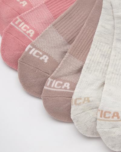 Image of Nautica Womens No Show Socks Moisture Wicking Low Cut Ankle Socks, 12 Pack | Moisture Wicking Dri-Motion Fabric, Cushioned Key Areas, Banded Arch Support, No Show Low Cut, Shoe Size 4-10