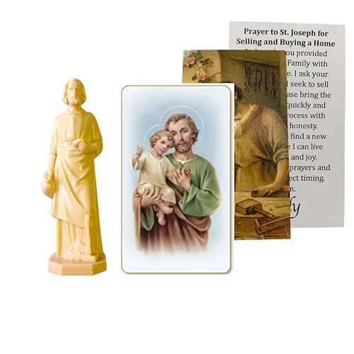 St. Joseph Statue for Selling House with Prayer Card Catholic Statue with Special Prayer for Selling and Buying a Home Real Estate Saint Help