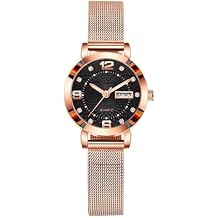RORIOS Fashion Womens Watch Luminous Quartz Watches with Stainless Steel Strap Ladies Diamond Waterproof Wrist for Women