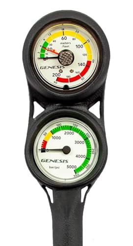 Genesis Two Gauge Analog Mini Console: Depth Gauge + Pressure Gauge