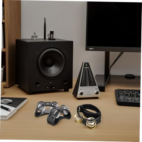 FUNOMOCYA 4 Sztuki Częściowy Podwójny Rząd Dzwonków Stopa Tamburyn Perkusja Instrument Muzyczny Ergonomiczny Do Gry Bębnie i Gitarze dla Dorosłych