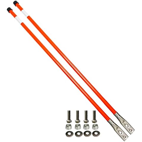 FUYEAR Snow Plow Blade Markers Guides Kit 304 Stainless Steel Joint Bright Orange 36'' Upgrade Lengthen Thicken High Visibility Never Break Never Rust Fit for Boss Western Snowplows and More Cover