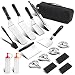Grillbesteck Grillspachtel Set Profi Teppanyaki Zubehör: 17pcs Edelstahl Grill Werkzeugset mit Pfannenwender Grillwender Grillzange & Tragetasche - für im Freien BBQ Camping Geschenkset für Männer