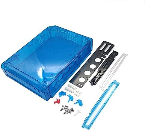 Full Housing Case Cover Shell with Buttons Replacement for Wii Console (Clear Blue)