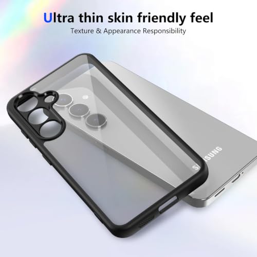 Image of VONZEE Clear Back Case Cover for Samsung Galaxy S24 fe 5G | Shockproof Design | Hard Back Cover Case for Samsung Galaxy S24 fe 5G (PC & TPU, Black)