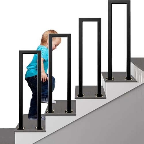 Main courante escalier antidérapante tube carré en U fer robuste anti-chute 440 LB