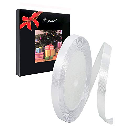 Solid Color White Satin Ribbon 1/4 Inch X 25 Yard, Ribbons Perfect For Crafts, Hair Bows, Gift Wrapping, Wedding Party Decoration And More #TOP12