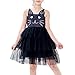LT63 Girls Dress Cat Face Black Tower Ruffle Dancing Party Size 6