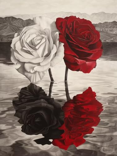 Peinture diamant adulte motif rose pour créer un tableau étincelant dans votre salon