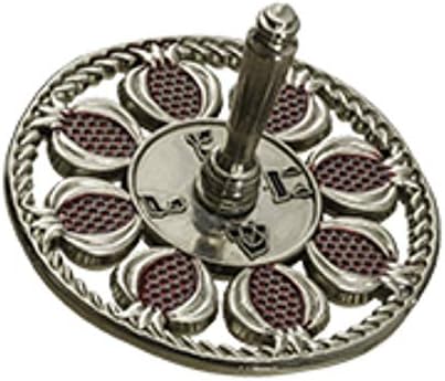 Quality Judaica Modern Metal Display Dreidel with Pomegranate Motif