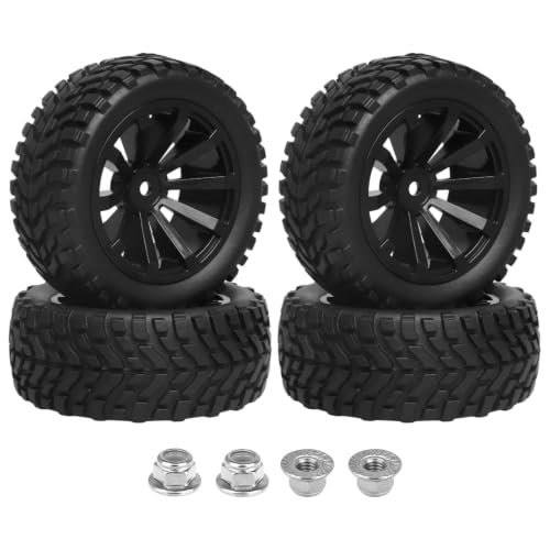HobbyPark Outer Diameter 2.99 inch / 76mm Rubber RC Car Tires &amp; Wheel Rims Foam Inserts 12mm Hex Hub (4-Pack)